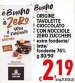 Iper Triscount è Buono è Zero cioccolato con nocciole extra fondente offerta