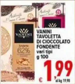 Iper Triscount Vanini Tavoletta di cioccolato fondente offerta