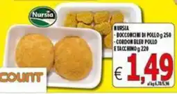 Iper Triscount Nursia bocconcini di pollo e cordon bleu pollo e tacchino offerta