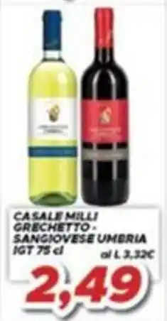 MA Supermercati Casale Milli Grechetto Sangiovese Umbria offerta