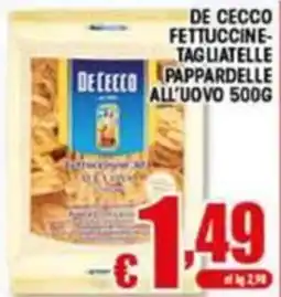 Sacoph De Cecco fettuccine-tagliatelle pappardelle all'uovo offerta