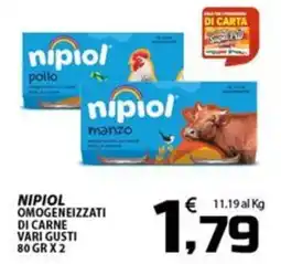 SpesaPiù Supermercati Nipiol omogeneizzati di carne vari gusti offerta