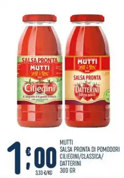 Gruppo Pascar Mutti salsa pronta di pomodori ciliegini/classica/datterini offerta