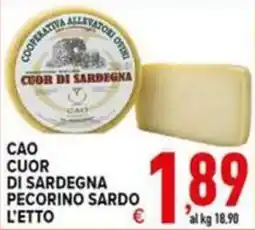 Iper Triscount Cao cuor di sardegna pecorino sardo offerta