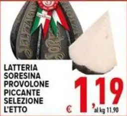 Iper Triscount Latteria SoreSina Provolone Piccante Selezione L'Etto offerta