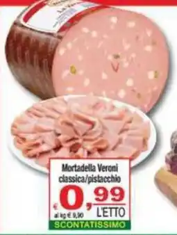 CTS Supermercati Mortadella Veroni classica/pistacchio offerta