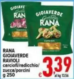 Iper Triscount Rana Gioiaverde Ravioli carciofi/radicchio/zucca/porcini offerta