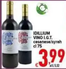 Iper Triscount Idillium vino I.G.T. cesanese/syrah offerta