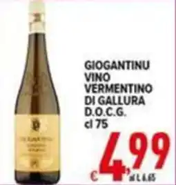 Iper Triscount Giofantinu vino vermentino di gallura d.o.c.g. offerta