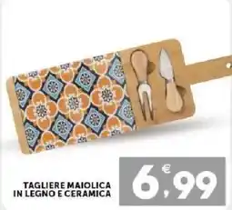 Mercadò Tagliere maiolica in legno e ceramica offerta