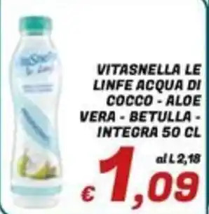 Vitasnella le linfe acqua di cocco - aloe vera - betulla - integra