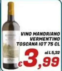 Idromarket Vino Mandriano Vermentino Toscana IGT offerta