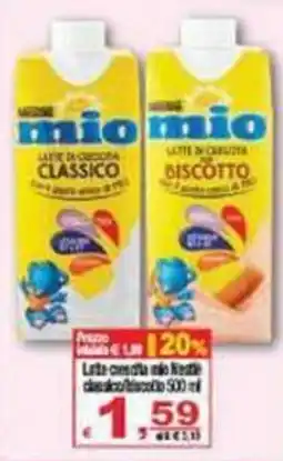 CTS Supermercati Latte crescita mio Nestlé classico/biscotto offerta