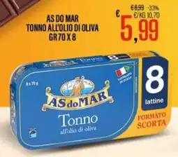 Supermercati EffePiù Tonno all'olio di oliva AS do MAR offerta