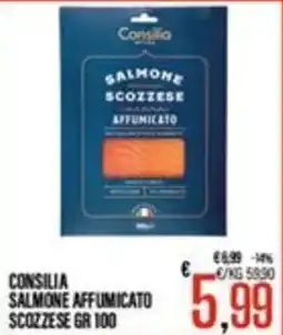 Supermercati EffePiù Consilia Salmone affumicato scozzese offerta