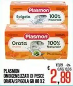 Supermercati EffePiù Plasmon omogeneizzati di pesce orata/spigola offerta