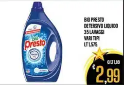 Supermercati EffePiù Bio Presto detersivo liquido offerta