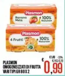 Supermercati EffePiù Plasmon omogeneizzati di frutta offerta