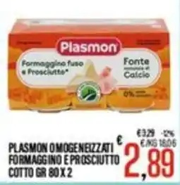 Supermercati EffePiù Plasmon formaggiino e prosciutto offerta