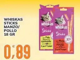 Supermercati Bruscoli Whiskas Sticks Manzo/ Pollo offerta