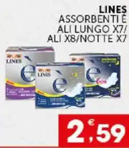 Issimo supermercado Lines assorbenti e ali lungo x7/ali x8/notte x7 offerta