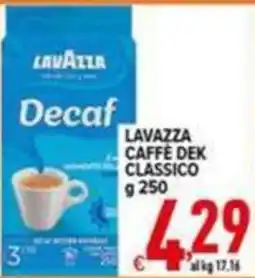 Iper Triscount Lavazza caffè dek classico offerta