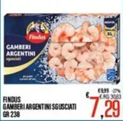 Supermercati EffePiù Findus gamberi argentini sgusciati offerta