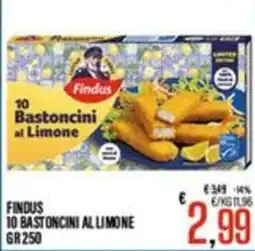 Supermercati EffePiù Findus 10 Bastoncini al Limone offerta