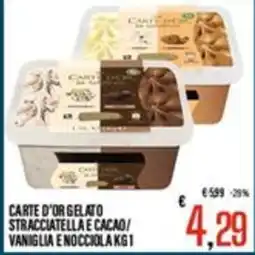 Supermercati EffePiù Carte d'or gelato stracciatella e cacao offerta
