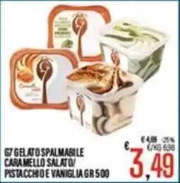 Supermercati EffePiù G7 gelato spalmabile caramello salato/pistacchio e vaniglia offerta