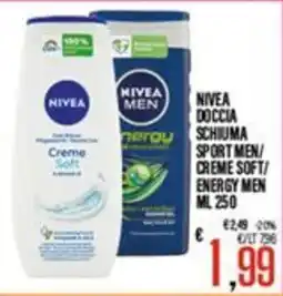 Supermercati EffePiù Nivea doccia schiuma sport men / creme soft / energy men offerta