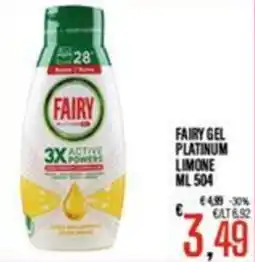 Supermercati EffePiù Fairy gel platinum limone offerta