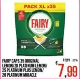 Supermercati EffePiù Fairy caps 35 original lemon/28 platinum lemon/25 platinum plus lemon/20 platinum miracle offerta