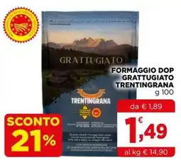 Gran mercato Formaggio Dop Grattugiato Trentingrana offerta