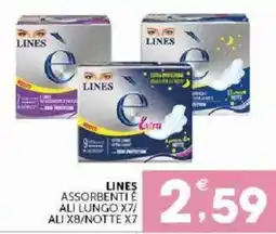 Sisa Lines assorbenti e ali lungo x7/ ali x8/notte x7 offerta