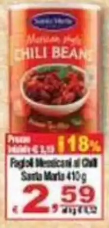 CTS Supermercati Fagioli Messicani al Chili Santa Maria offerta