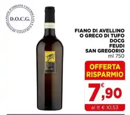 Gran mercato Fiano di Avellino o Greco di Tufo Feudi San Gregorio offerta