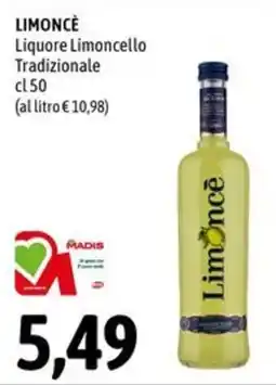 Madis Limoncè Liquore Limoncello Tradizionale offerta