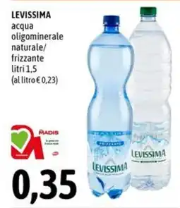 Madis Acqua oligominerale naturale frizzante Levissima offerta