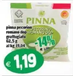 Il Castoro Supermercati Pinna pecorino romano dop grattugiato offerta
