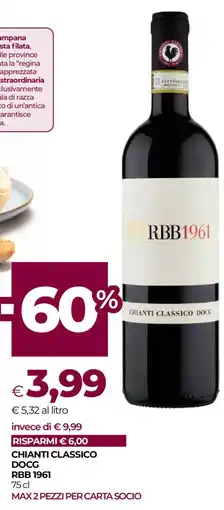 Unicoop Chianti Classico DOCG RBB 1961 offerta