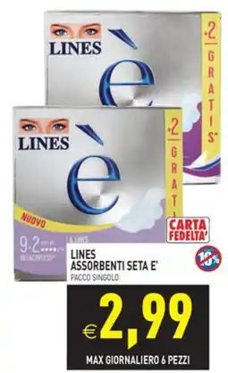 Pim Supermercati Lines assorbenti seta e' offerta