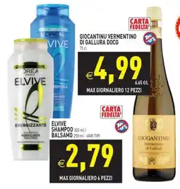 Pim Supermercati Elvive shampoo balsamo offerta