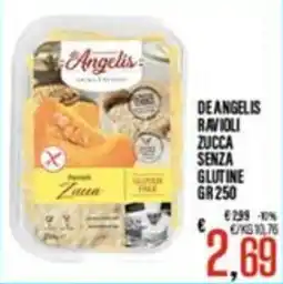Supermercati EffePiù De Angelis Ravioli zucca senza glutine offerta