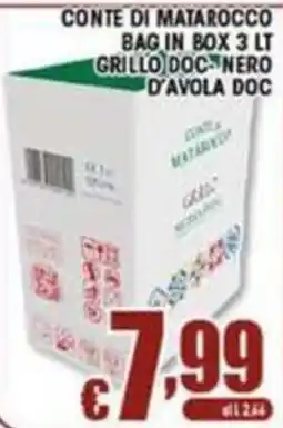 Sacoph Conte di Matarocco Grillo Doc Nero d'Avola Doc offerta