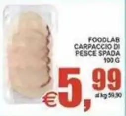 Pewex Foodlab carpaccio di pesce spada offerta