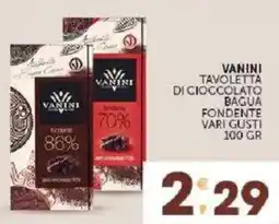 Sisa Vanini Tavoletta di cioccolato bagua fondente vari gusti offerta