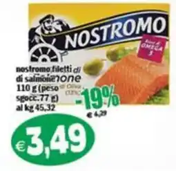 Il Castoro Supermercati Nostromo filetti di salmone offerta