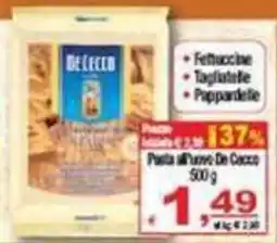 CTS Supermercati Pasta all'uovo De Cocco offerta
