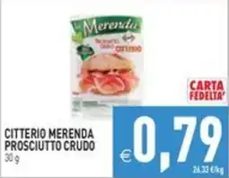 Pim Supermercati Citterio merenda prosciutto crudo offerta